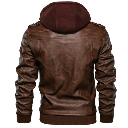 Jacket Leather With Removable Cap