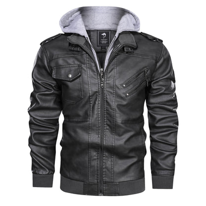 Jacket Leather With Removable Cap