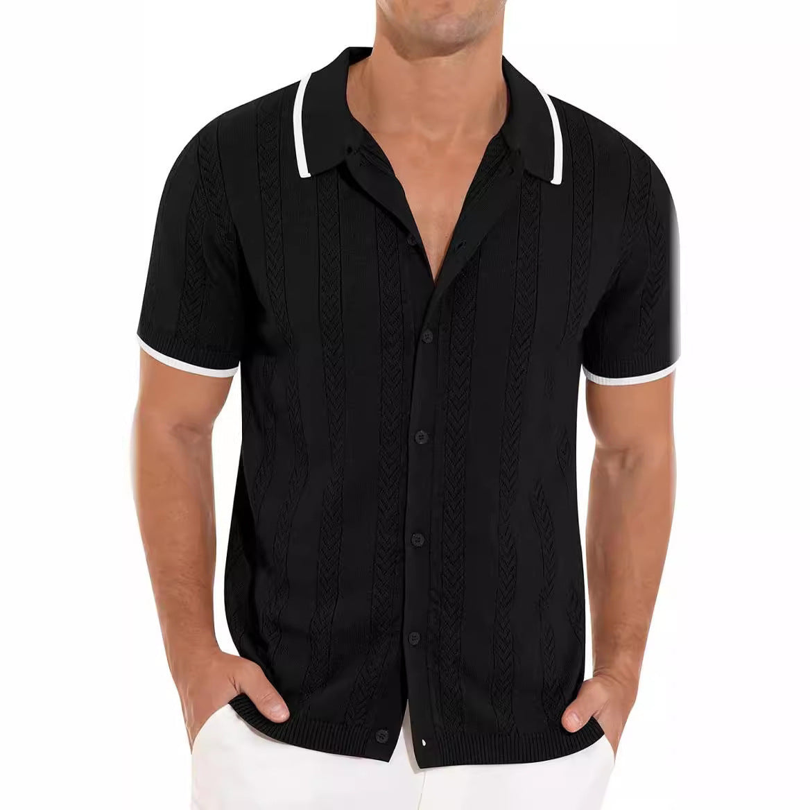 Lapel Short-Sleeved Shirt
